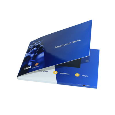 Brochure de vídeo LCD de 7 pulgadas con diseño de impresión personalizado para marketing por correo de vídeo
