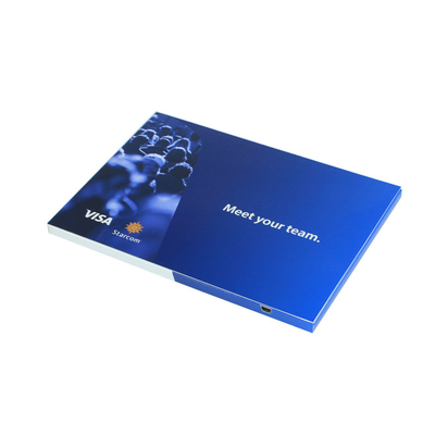 Brochure de vídeo LCD de 7 pulgadas con diseño de impresión personalizado para marketing por correo de vídeo