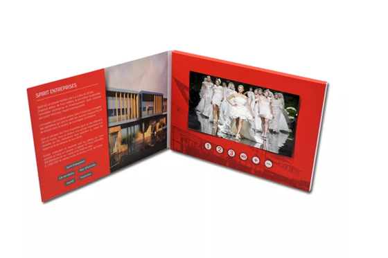 Tarjeta de video folleto LCD de impresión personalizada de 7 pulgadas para la formación y educación del personal