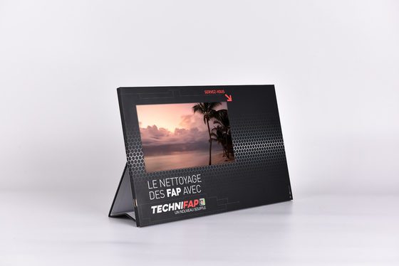 Expositor de estantería de diseño personalizado con pantalla LCD, expositor de vídeo POP con pantalla LCD