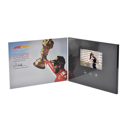 Tarjeta de video con reproductor digital LCD grabable para cumpleaños, folleto de video, libro de video con pantalla táctil