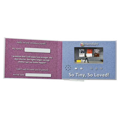 Tarjeta de felicitación de vídeo a medida LCD Video folleto Tarjeta de vídeo libro