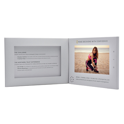 Personalizado 7 pulgadas de pantalla LCD HD Video folleto de invitación Tarjeta de regalo para invitar a sus invitados