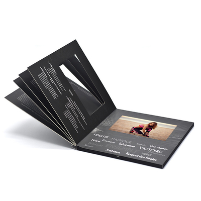 Tarjeta de video con reproductor digital LCD grabable para cumpleaños, folleto de video, libro de video con pantalla táctil