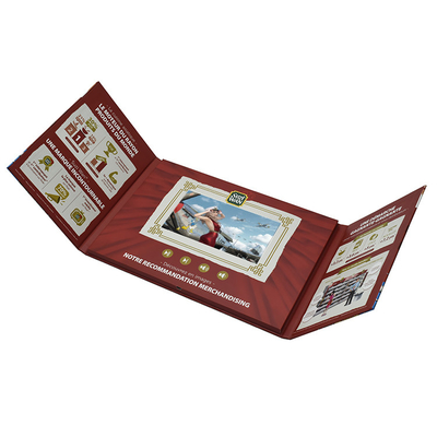 Reproductor de video LCD TFT digital grabable promocional de 7 pulgadas personalizado, folleto de video LCD