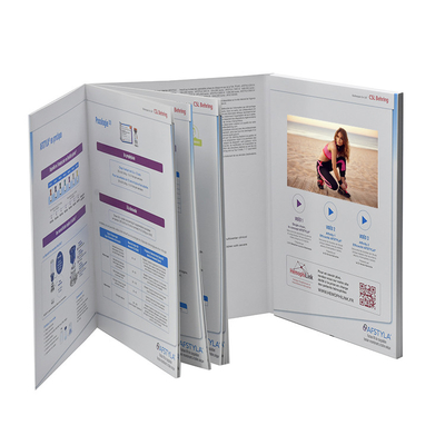 Reproductor de video LCD TFT digital grabable promocional de 7 pulgadas personalizado, folleto de video LCD