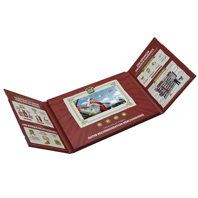 Reproductor de video LCD TFT digital grabable promocional de 7 pulgadas personalizado, folleto de video LCD