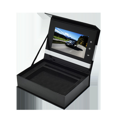 Caja de video LCD de 7" HD con reproducción automática, caja de regalo de video LCD de cartón con control por luz o imán