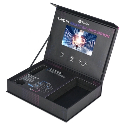 Caja de regalo de pantalla LCD de tapa dura de impresión de vídeo caja con pantalla LCD