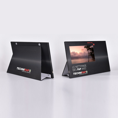 Expositor de estantería de diseño personalizado con pantalla LCD, expositor de vídeo POP con pantalla LCD
