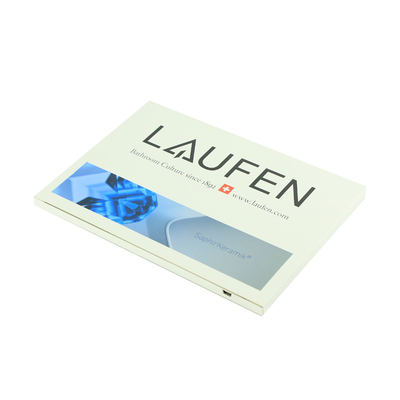 Diseño personalizado, tamaño A5, folleto de video de 4.3 pulgadas, video mailer LCD para tarjeta de invitación a eventos