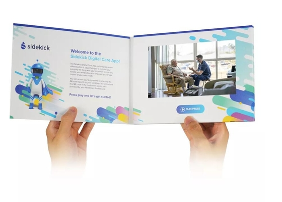 Folleto de vídeo personalizado para la comercialización de vídeo, 7 pulgadas de reproductor de vídeo LCD tarjeta de vídeo libro