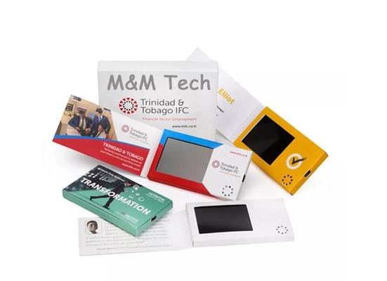Reproductor de video promocional de 7 pulgadas, video mailer LCD con impresión personalizada para marketing de video de nuevos productos