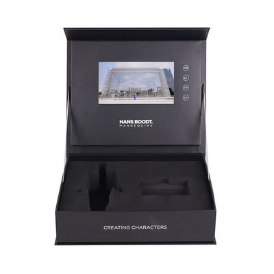 Caja de video publicitaria LCD, caja de regalo con pantalla de video LCD de 7 pulgadas con impresión personalizada e incrustación de EVA personalizada