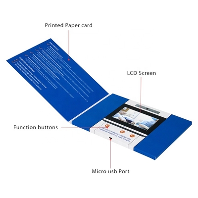Promoción de folleto de video LCD de 10 pulgadas, reproductor de video de correo directo con impresión personalizada para publicidad