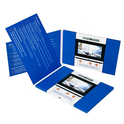 Promoción de folleto de video LCD de 10 pulgadas, reproductor de video de correo directo con impresión personalizada para publicidad