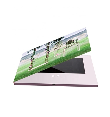 video folleto de diseño personalizado para la boda, 7 pulgadas de vídeo de la boda de LCD folleto de invitación tarjeta