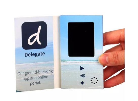 colorido reproductor de publicidad de papel creativo de 7 pulgadas pantalla HD LCD tarjeta postal libro de visualización tarjeta de vídeo folleto