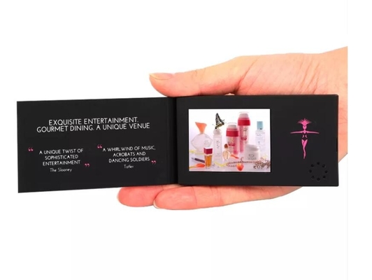 Folleto de video con pantalla LCD de tapa dura de 7" HD, tarjetas de video publicitarias