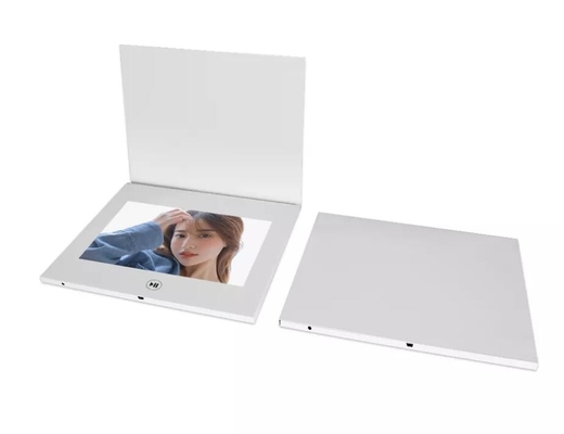 Módulo de pantalla de video TFT LCD a batería para folleto de video blanco liso con control de botón