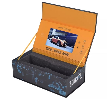 caja de presentación de vídeo con pantalla LCD para promover el negocio caja de paquetes de vídeo con impresión personalizada