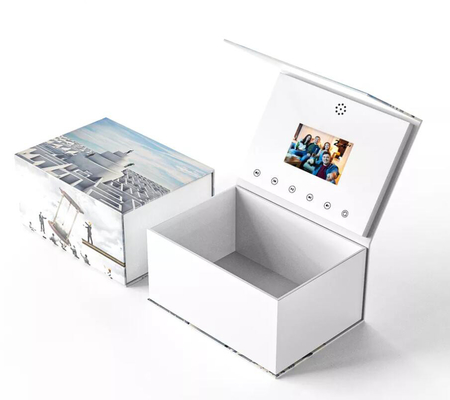 caja de presentación de vídeo con pantalla LCD para promover el negocio caja de paquetes de vídeo con impresión personalizada