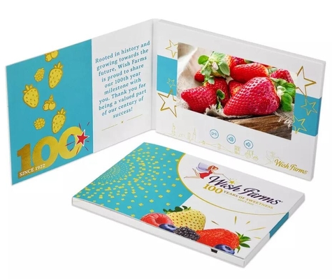 Impresión personalizada de pantalla LCD de 7 pulgadas, libro de video, folleto LCD, tarjeta para publicidad de marca