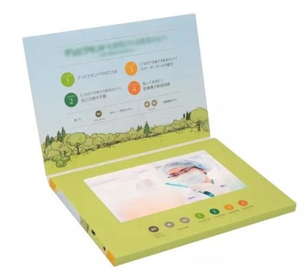 Folleto de video LCD digital de 5 pulgadas con tapa blanda A5 personalizado IPS para publicidad financiera