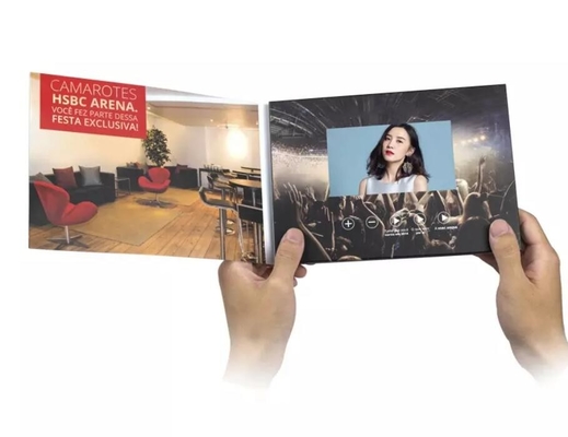 Folleto de video LCD digital de 5 pulgadas con tapa blanda A5 personalizado IPS para publicidad financiera
