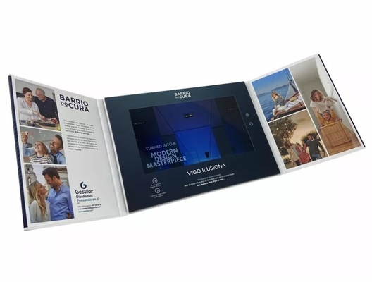Fabricante mayorista folleto de vídeo de tapa dura A4 10 pulgadas de electrónica folleto de vídeo para la promoción de negocios