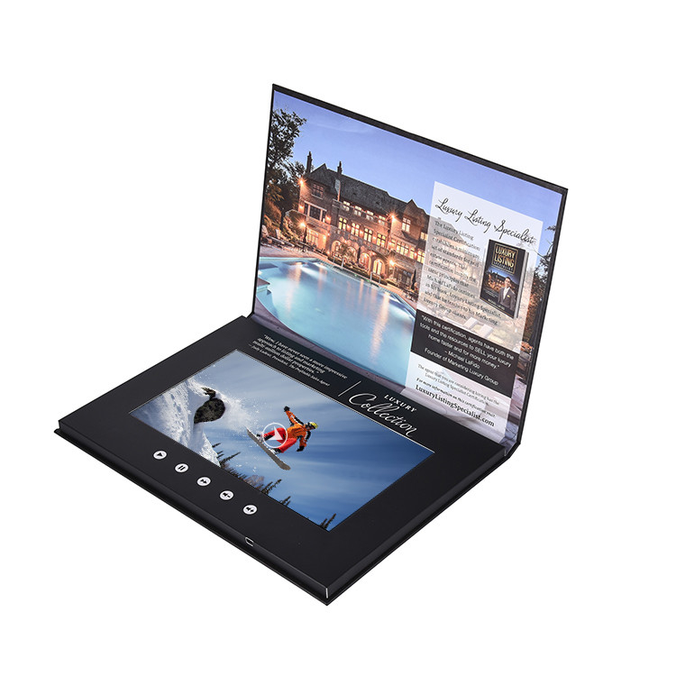 Folleto en video de propiedades inmobiliarias con pantalla LCD de 10 pulgadas para publicidad inmobiliaria