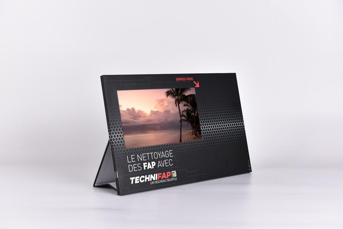 Display de video POS LCD alimentado por adaptador de CA, pantalla de tienda de vídeo de 7 pulgadas para publicidad