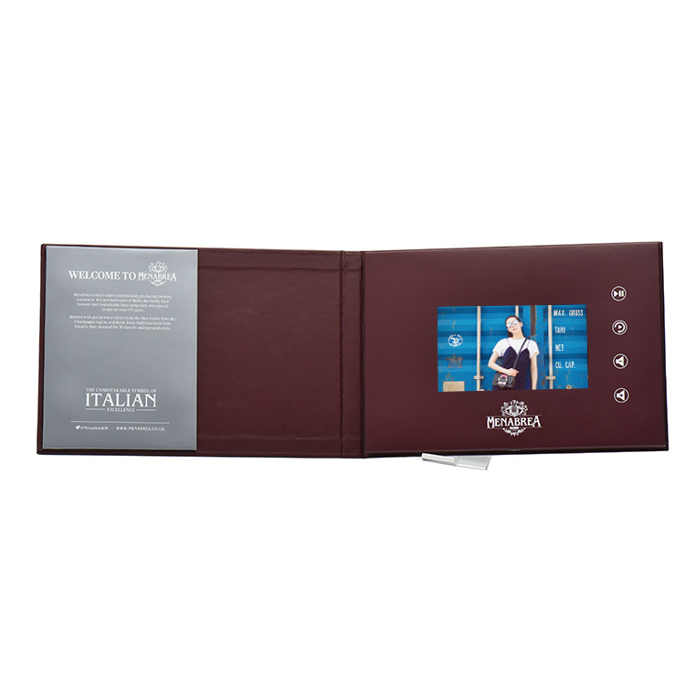 Folleto de video LCD de 5 pulgadas, tecnología de video LCD en impresión para marketing farmacéutico