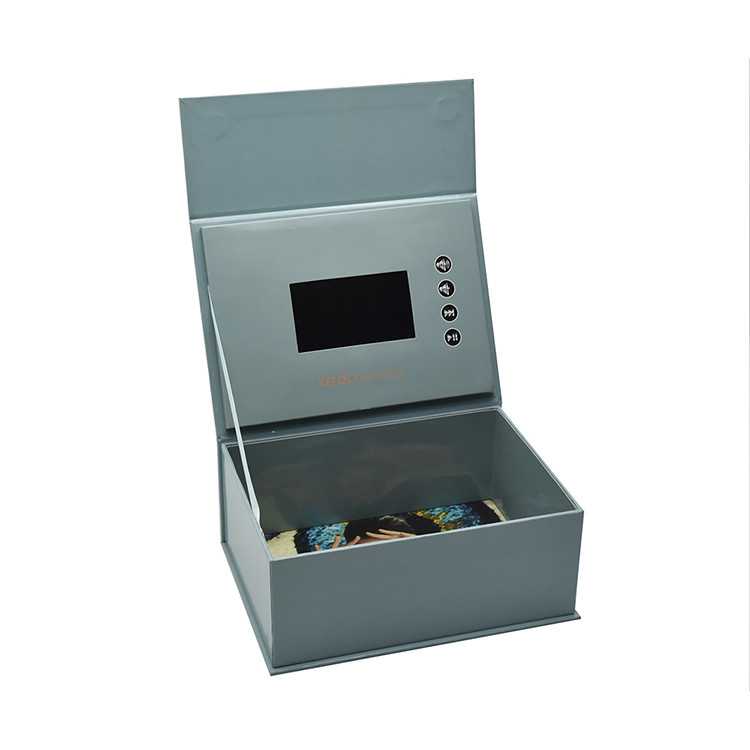 caja de presentación de video LCD con impresión de diseño personalizado, caja de visualización de video LCD, paquete de marketing de video