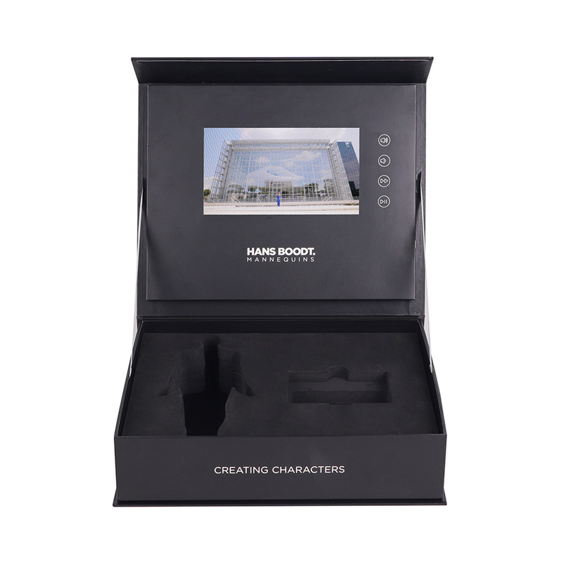 Caja de regalo de video LCD de diseño personalizado, folleto de video con pantalla de 7 pulgadas y LCD