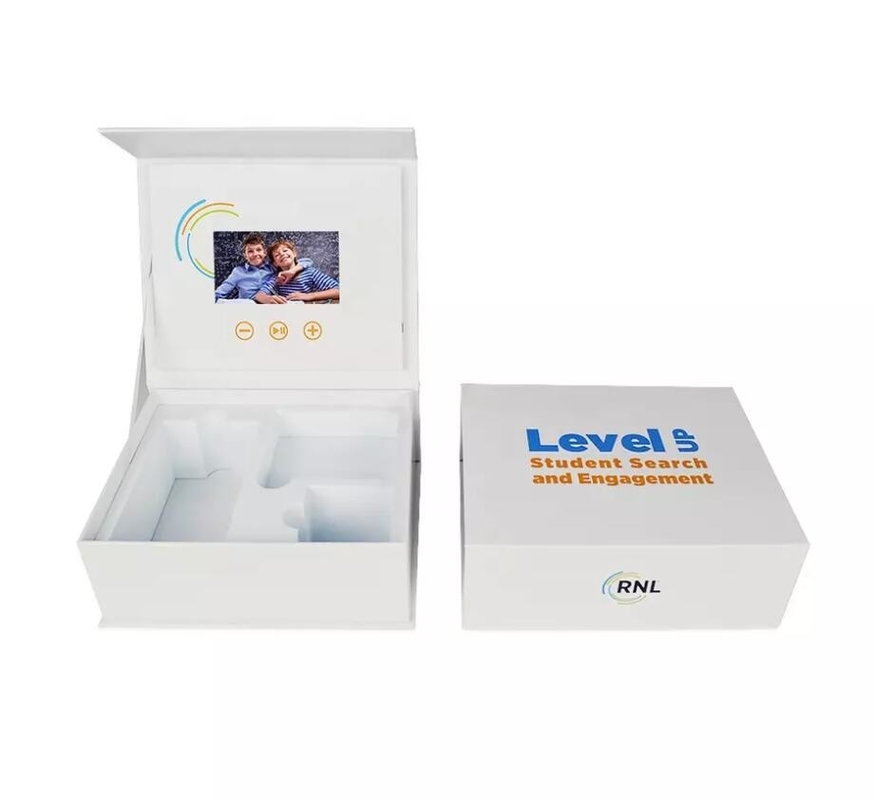 caja de presentación de vídeo con pantalla LCD para promover el negocio caja de paquetes de vídeo con impresión personalizada