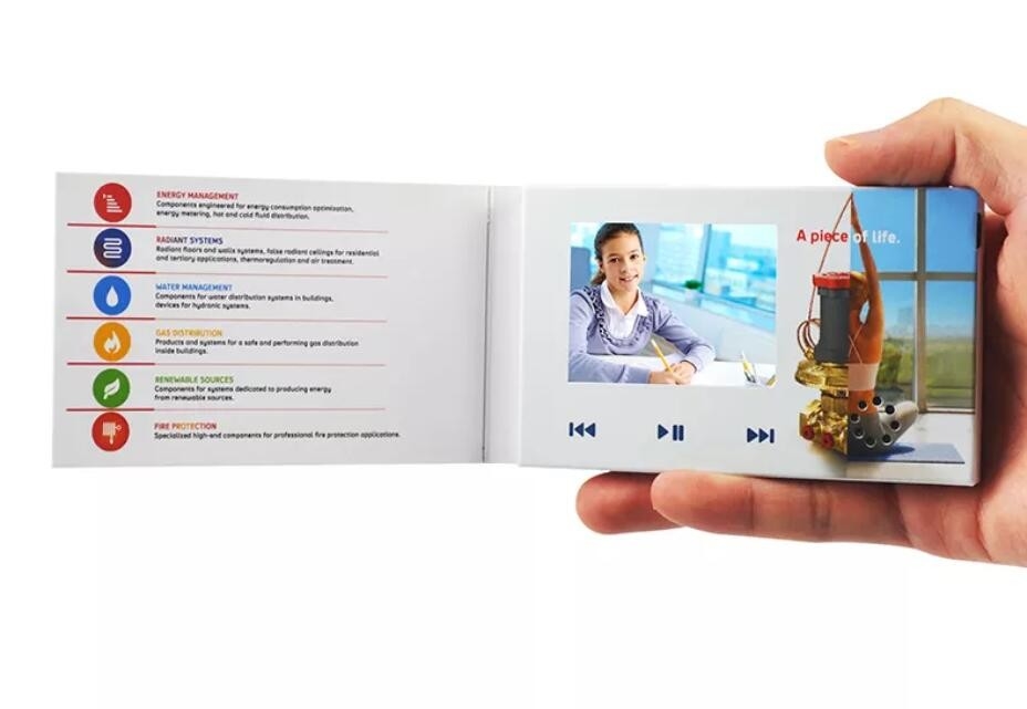 Folleto de vídeo personalizado para la comercialización de vídeo, 7 pulgadas de reproductor de vídeo LCD tarjeta de vídeo libro